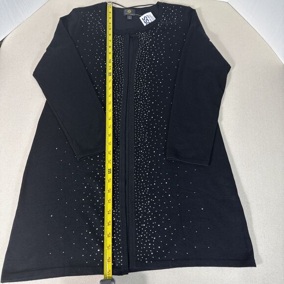 JM Collection Embellished Open Cardigan Sweater Rayon Blend - Picture 10 of 16